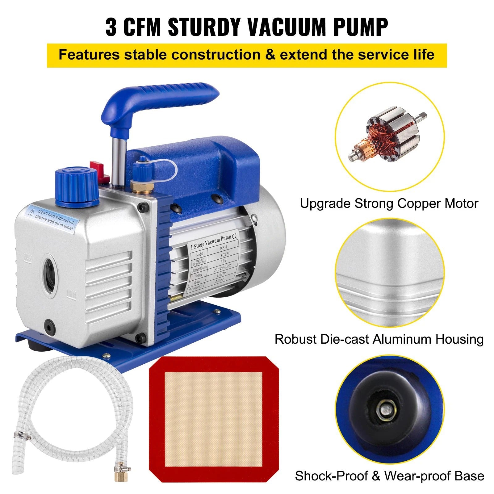 Sihao Metal Processing Pompa Vuoto 3CFM con Camera 2Gal