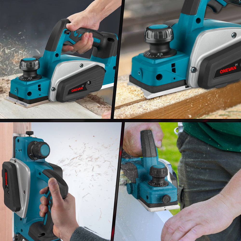 ONEVAN Woodworking Tools pialla elettrica 82mm 2 batterie EU