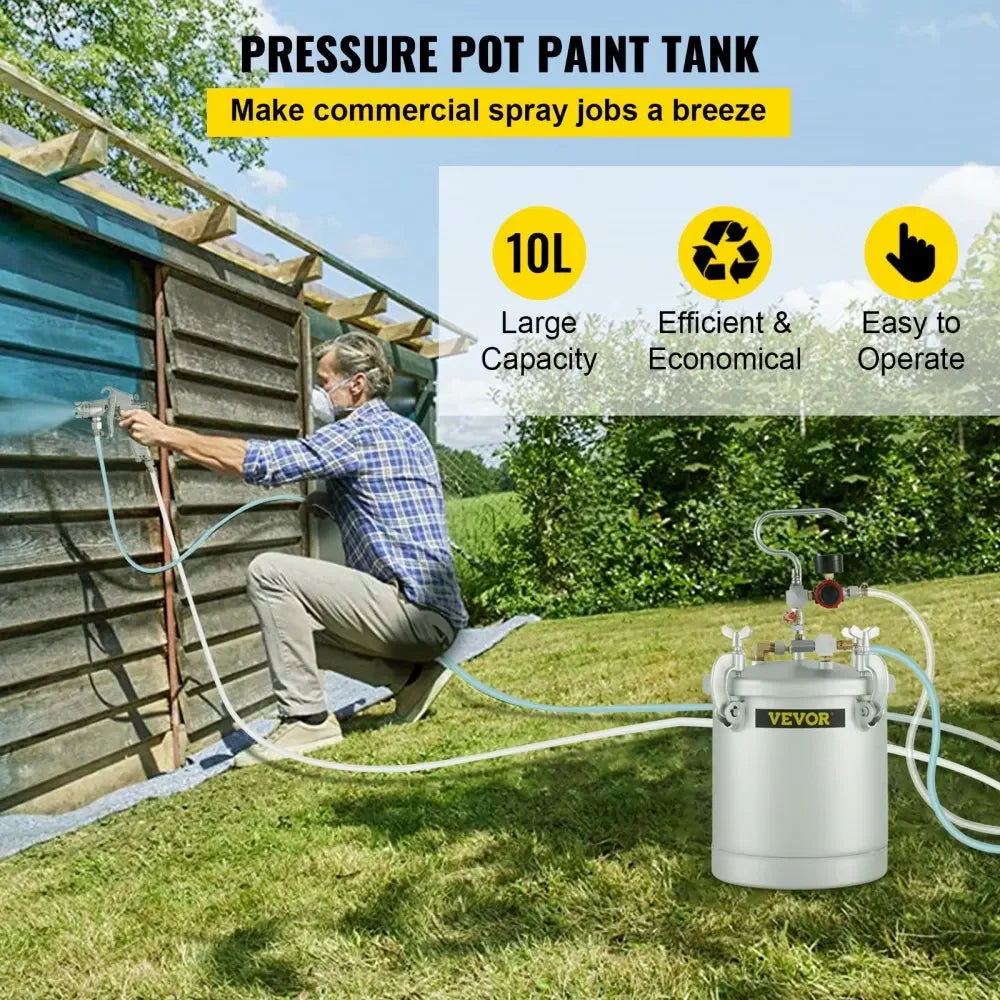 Sihao Tools pentola pressione vernice 10L con pistola