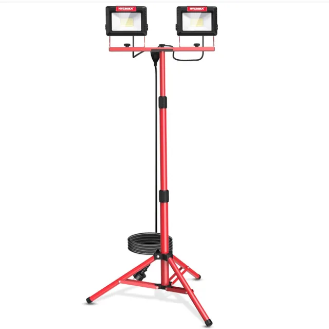 HYCHIKA Faro LED Cantiere Treppiede 2x60W 14000lm