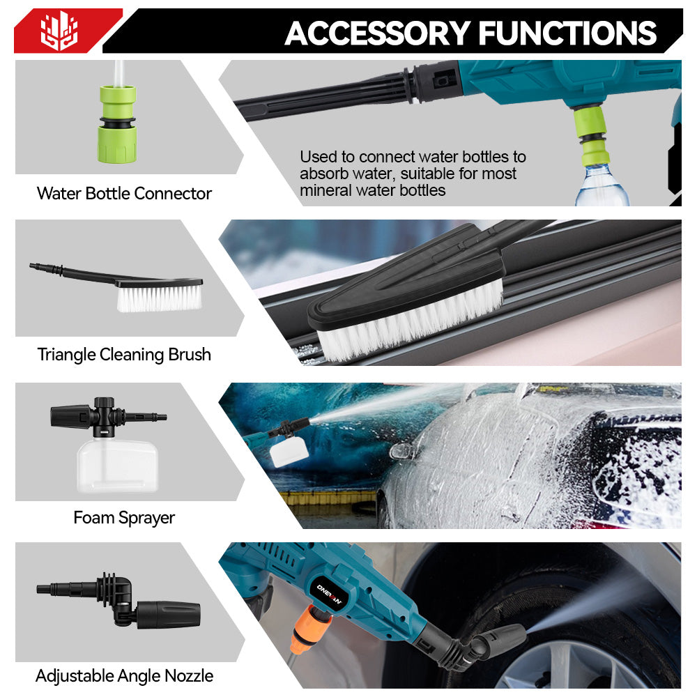 ONEVAN Automotive Tools idropulitrice batteria 12Bar 2 batterie