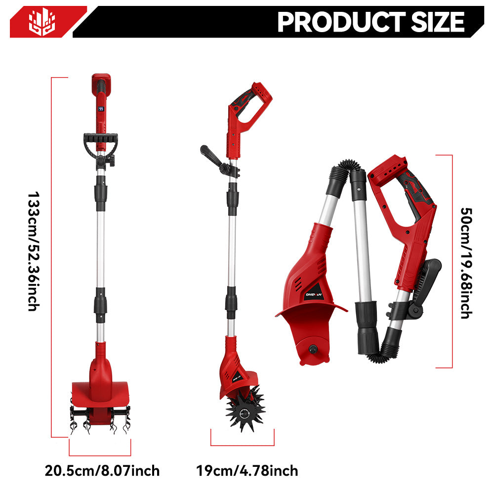 ONEVAN Garden Tools Motozappa a Batteria 500W 20cm Solo Corpo