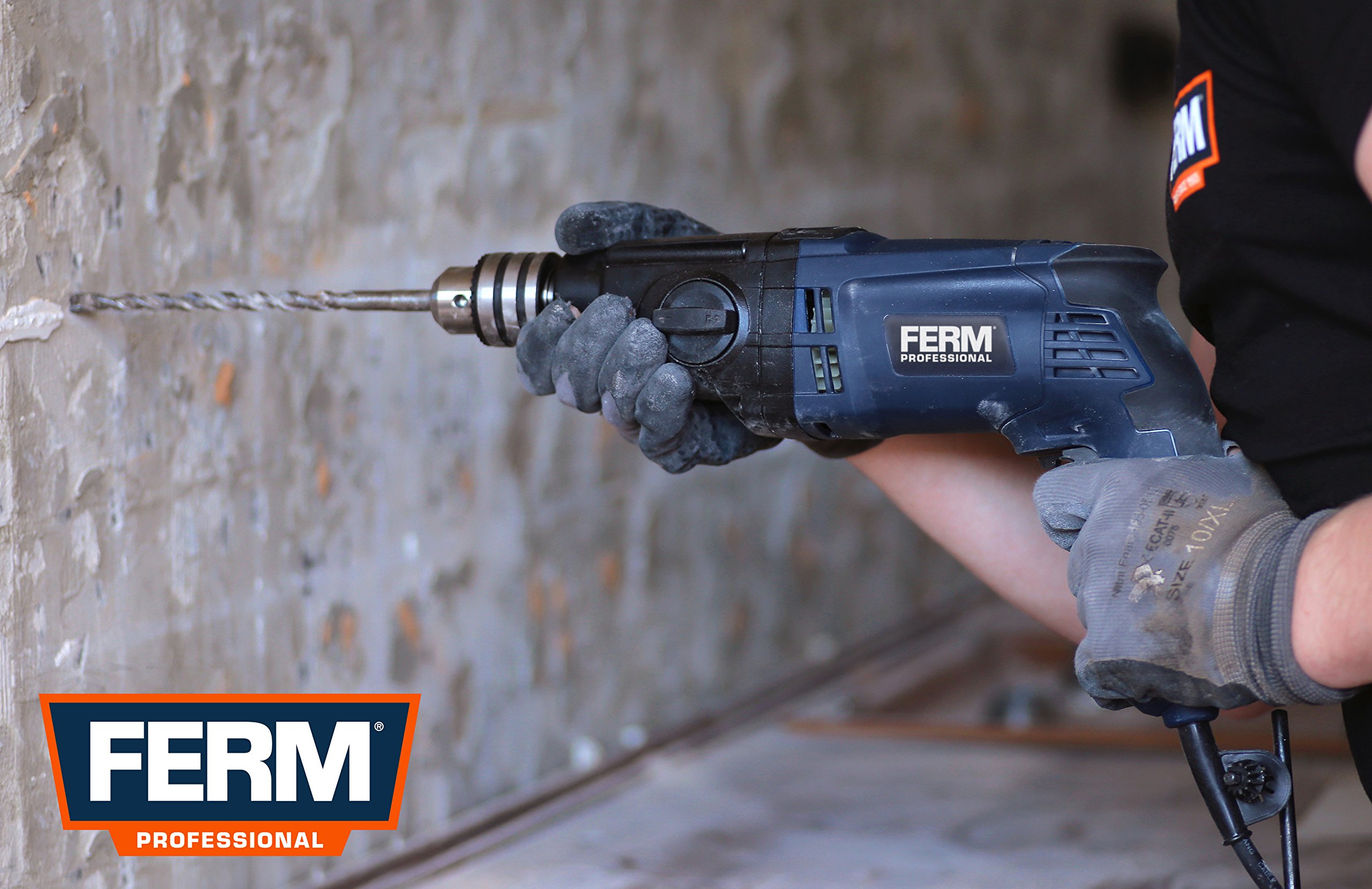FERM Trapano a Percussione 1050W 2 Velocita Legno Metallo Cemento