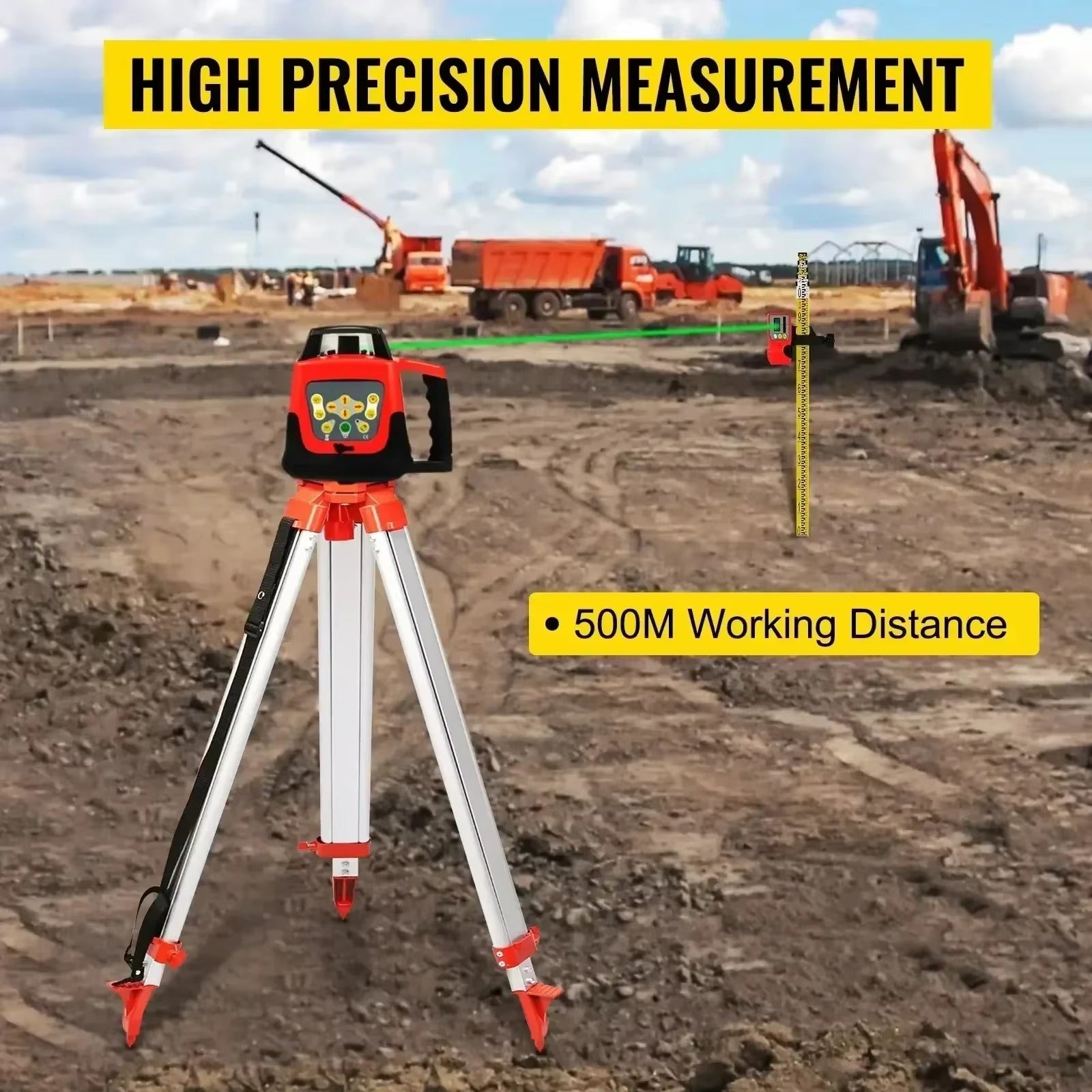 Sihao Surveying livello laser rotante raggio rosso 360° con ricevitore