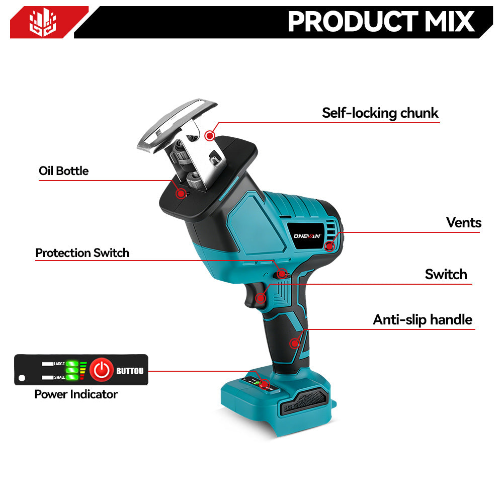 ONEVAN Woodworking Tools sega alternativa 15mm 2 batterie brushless