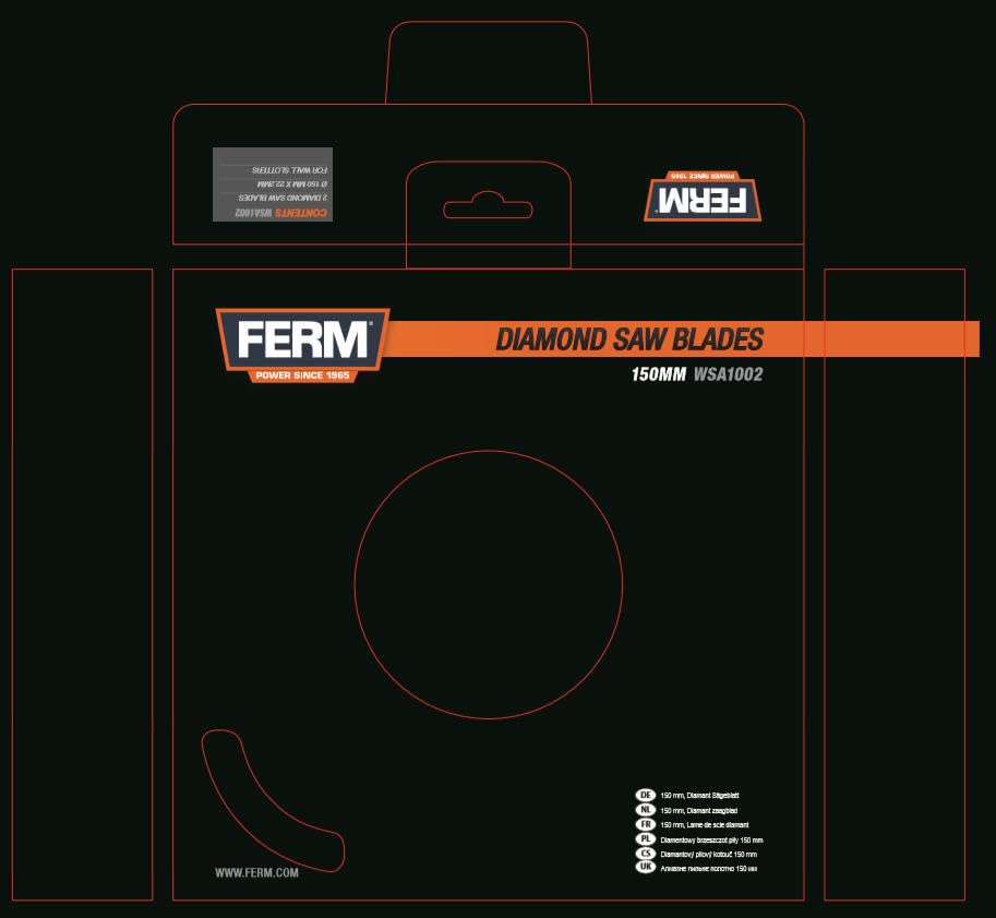 FERM WSA1002 lama diamantata 150mm 2 pezzi muro