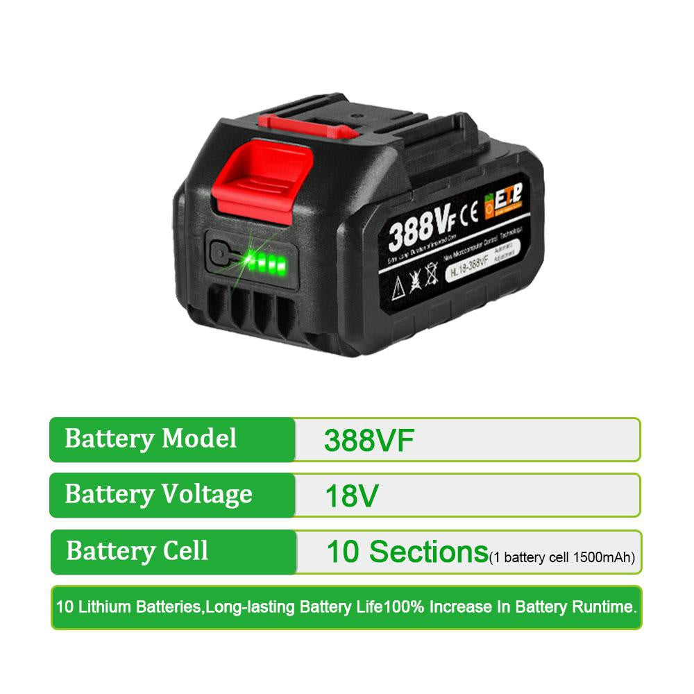 ONEVAN Batteria 18V 388VF 3.0Ah Li-Ion con Caricatore