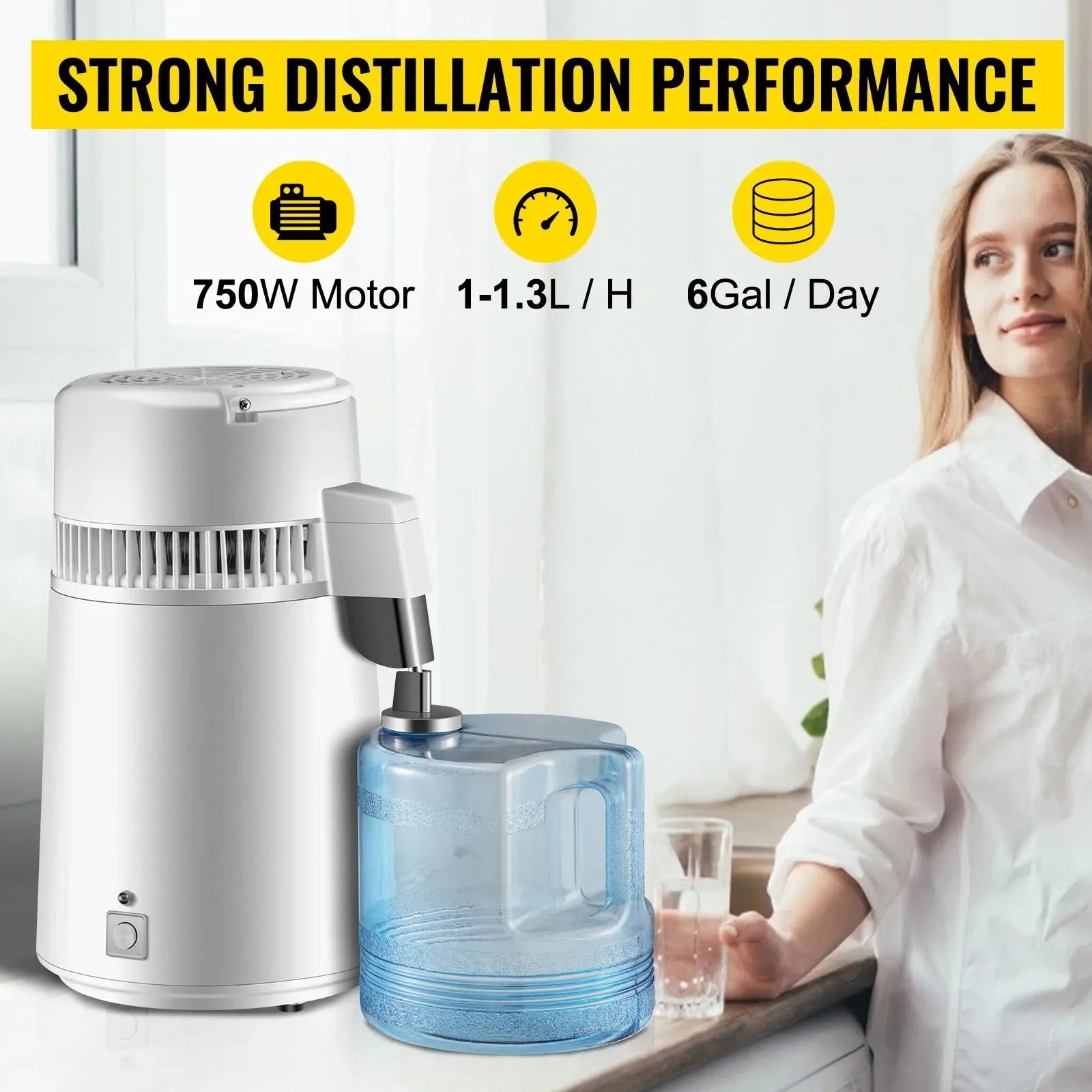Sihao Home Appliance Distillatore Acqua 4L 220V Bianco