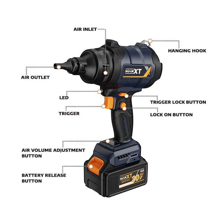 MAXXT MDPB20V soffiatore aspiratore 20V 130m/s
