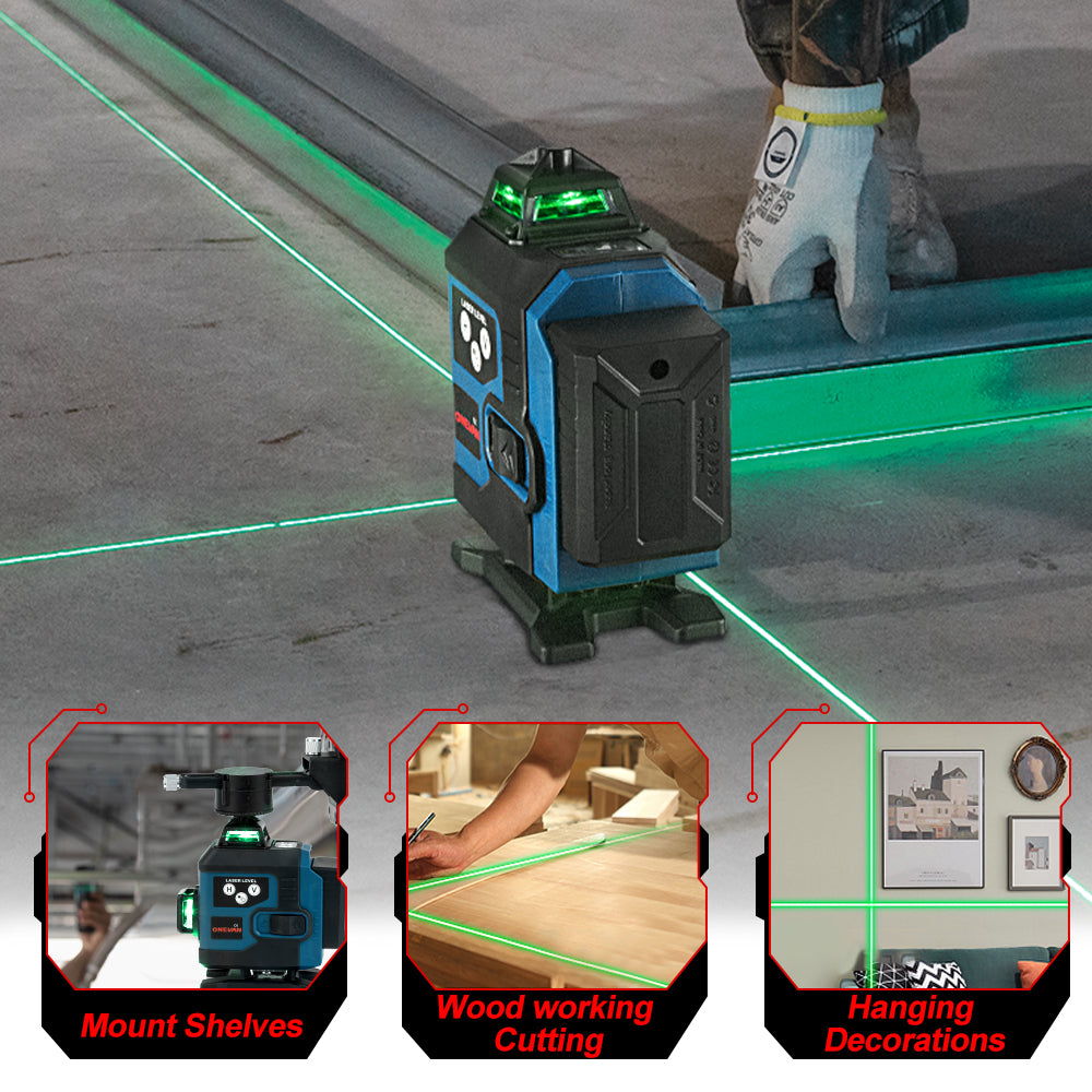 ONEVAN Home Improvement livello laser verde 16 linee EU