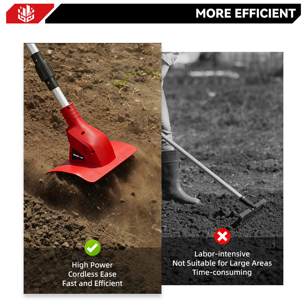 ONEVAN Garden Tools Motozappa a Batteria 500W 20cm Solo Corpo