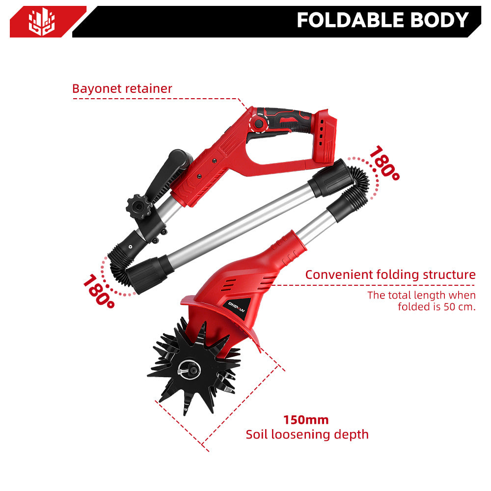 ONEVAN Garden Tools Motozappa a Batteria 500W 20cm Solo Corpo