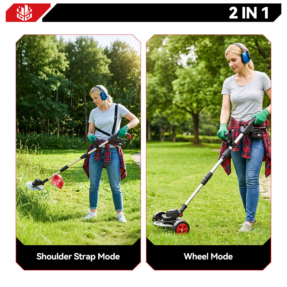 ONEVAN Garden Tools tagliaerba 9" 550W testa 45° 2 batterie