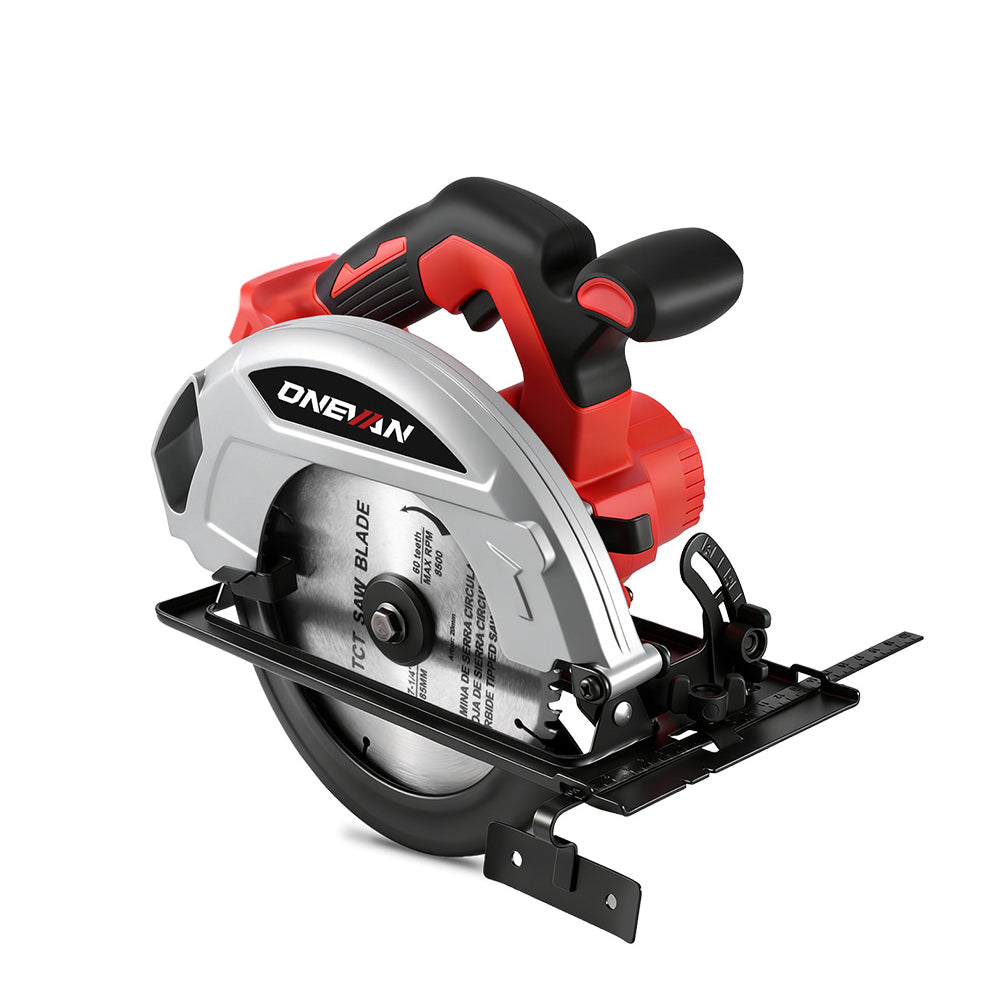 ONEVAN Woodworking Tools sega circolare 185mm 2 batterie 60 denti