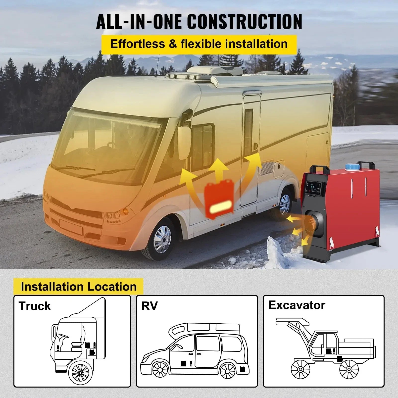 Sihao Automotive Riscaldatore Diesel 8KW 12V LCD Camper