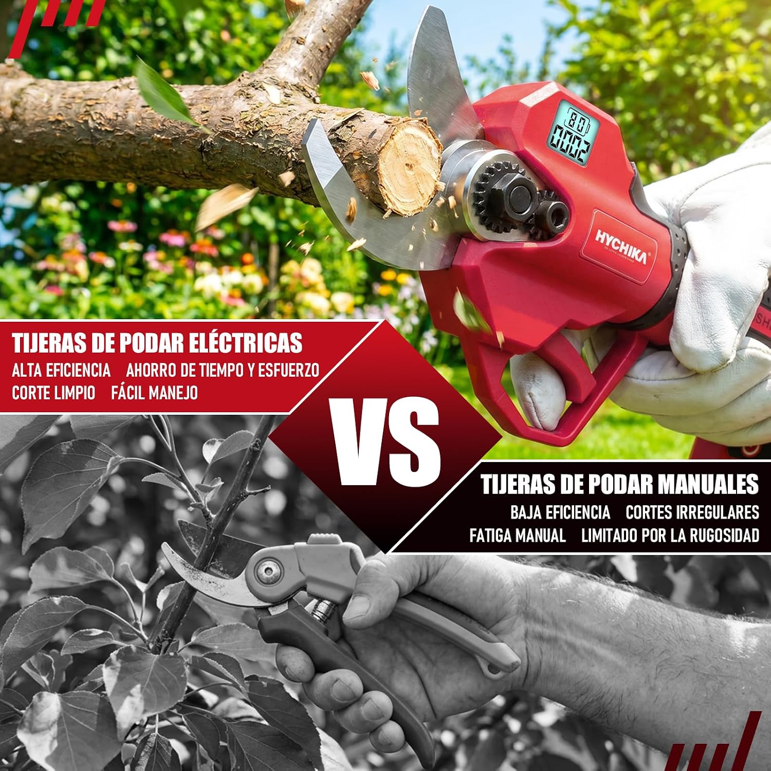 HYCHIKA Forbici Potatura 21V 30 mm SK5 2 Batterie