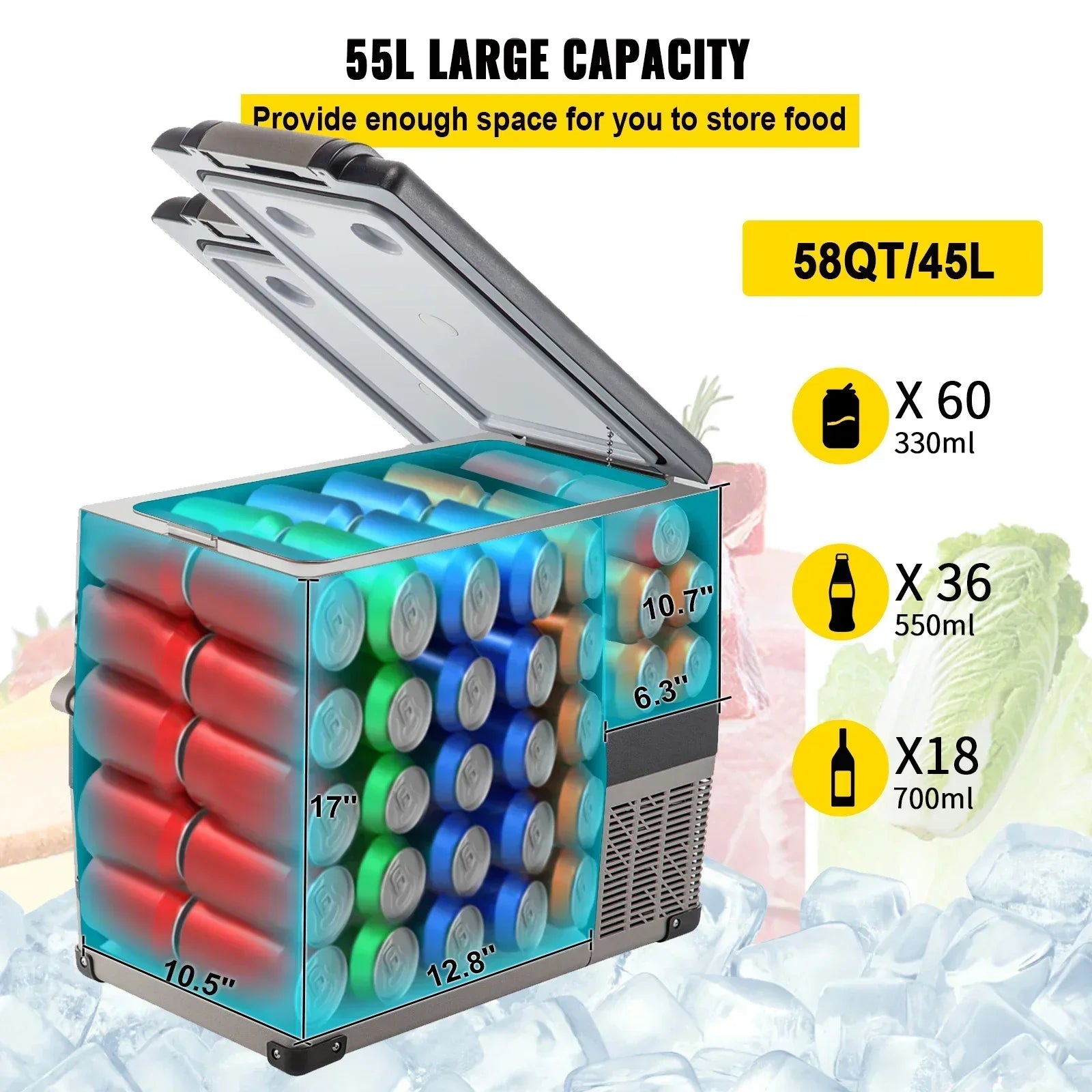 Sihao Car Fridge Frigorifero Auto Portatile 20L 12/24V