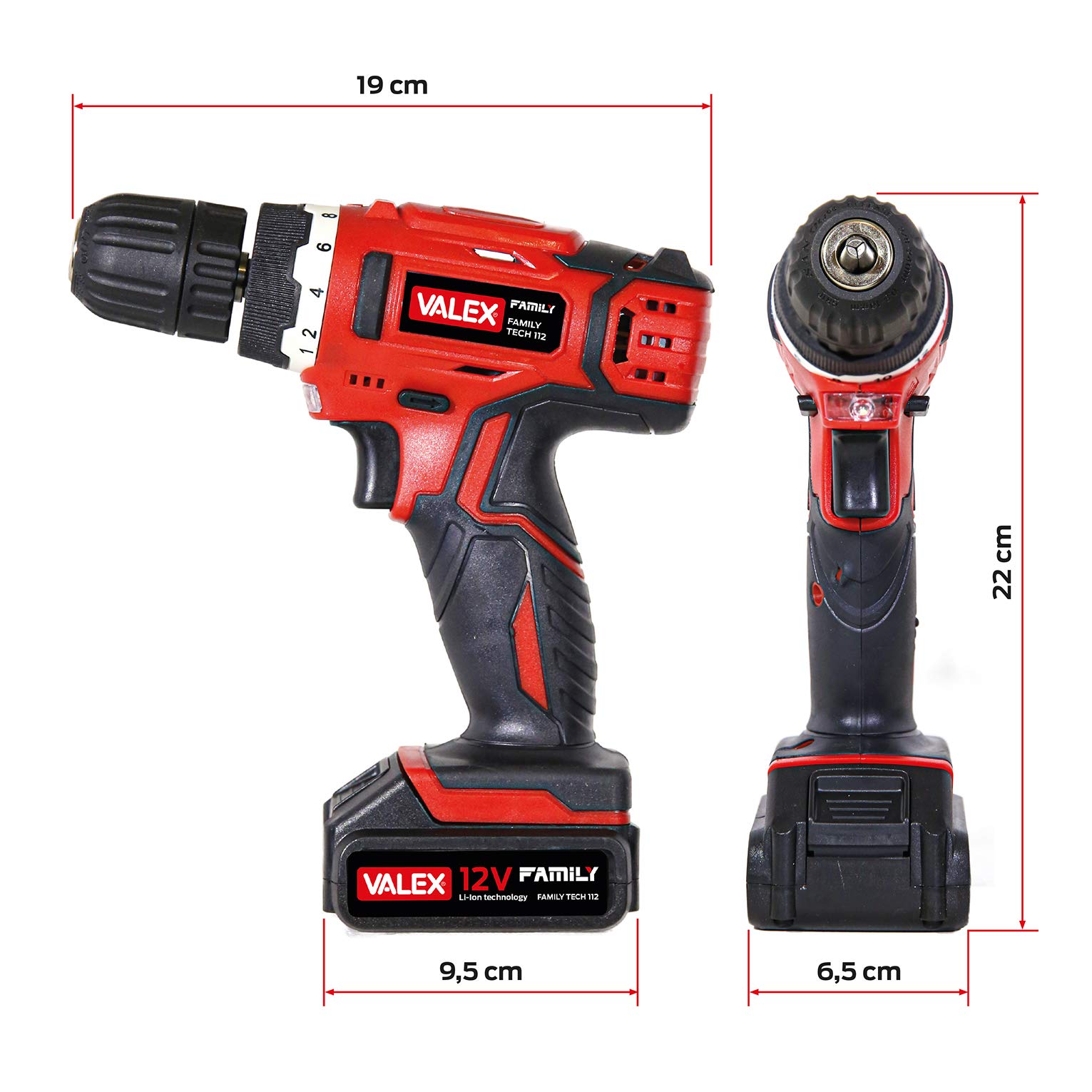 VALEX Family-Tech 112 trapano avvitatore 12V mandrino 10mm