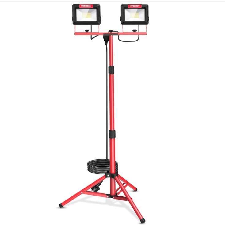 HYCHIKA Faro LED Cantiere Treppiede 2x60W 14000lm