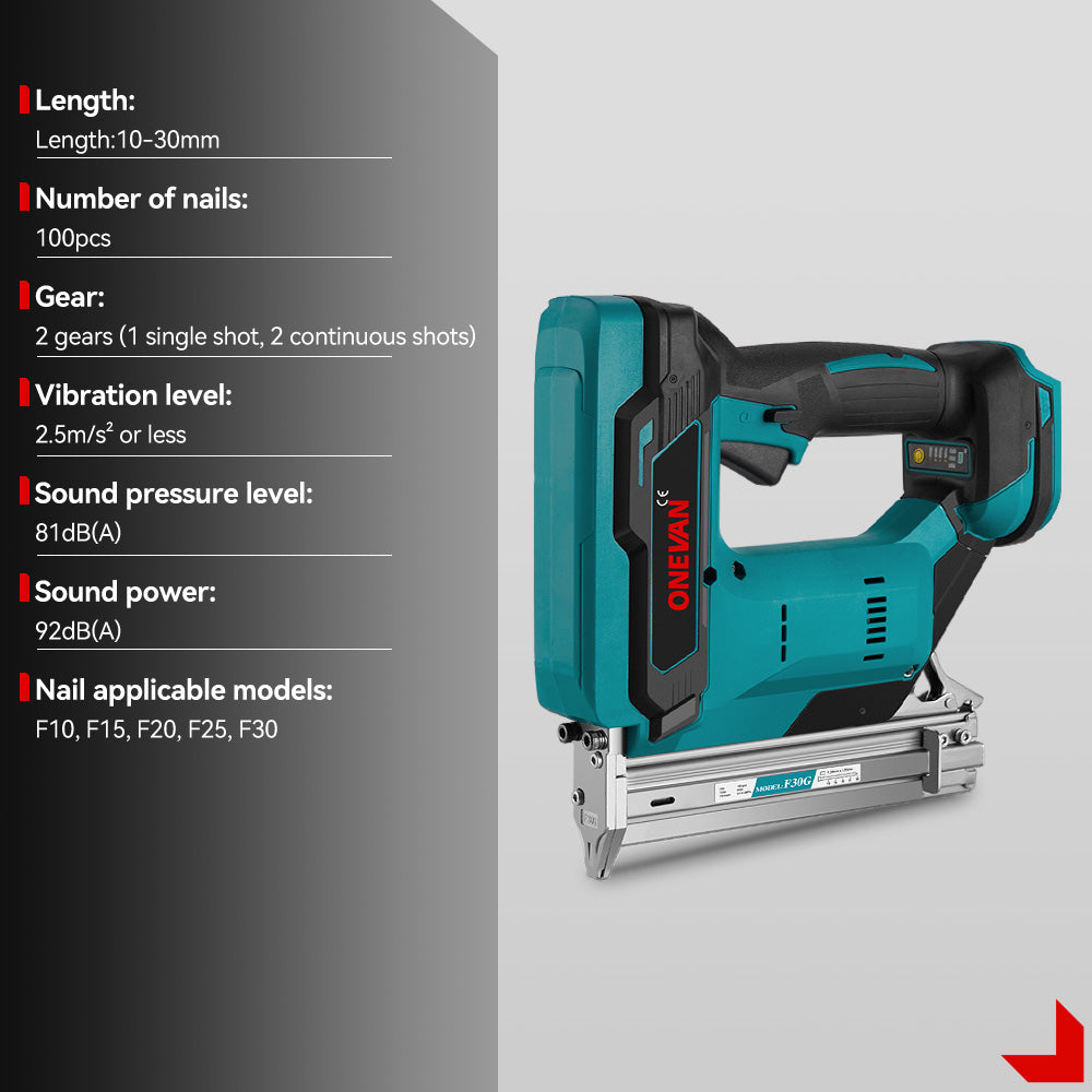 ONEVAN Woodworking Tools chiodatrice F30G 18V 2 batterie