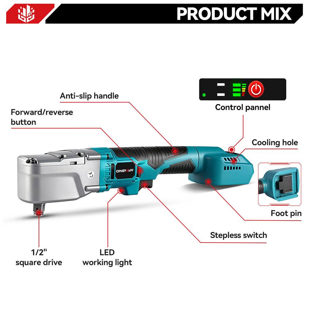ONEVAN Cordless Tool Set 3500N·m Avvitatore Kit 2pz 3.0Ah EU