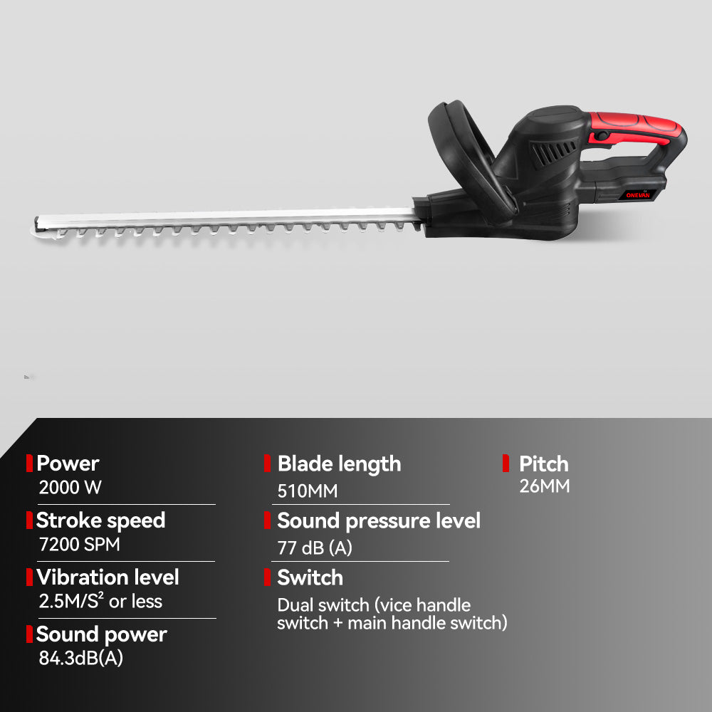 ONEVAN Garden Tools tagliasiepi 510mm brushless 2 batterie EU