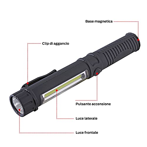 Valex Torcia LED a Penna 270 Lumen con Magnete