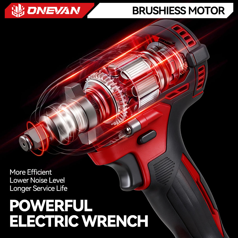 ONEVAN Automotive Tools Chiave a Impulsi 1/2" 500Nm Rossa 18V