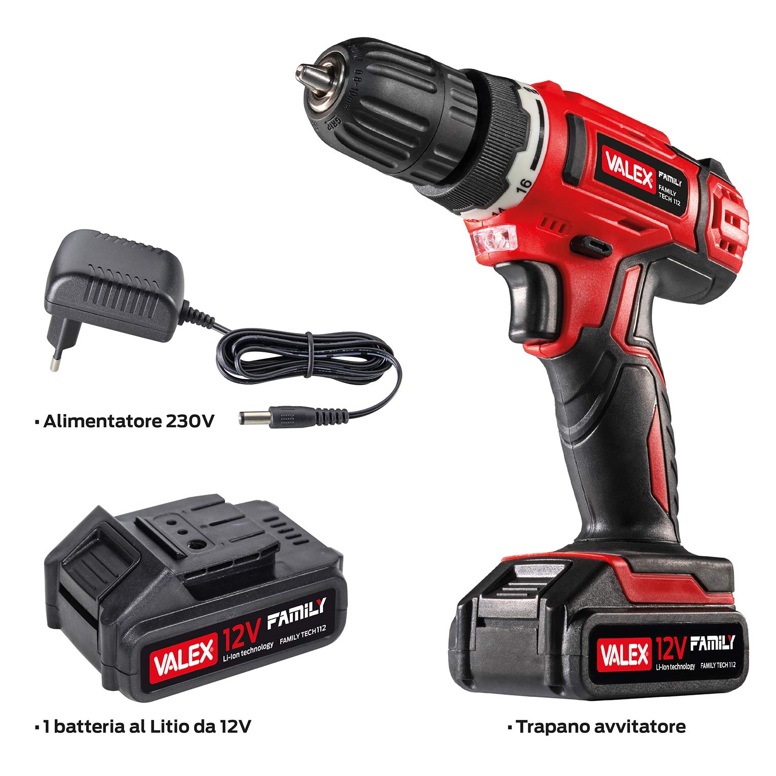 VALEX Family-Tech 112 trapano avvitatore 12V mandrino 10mm