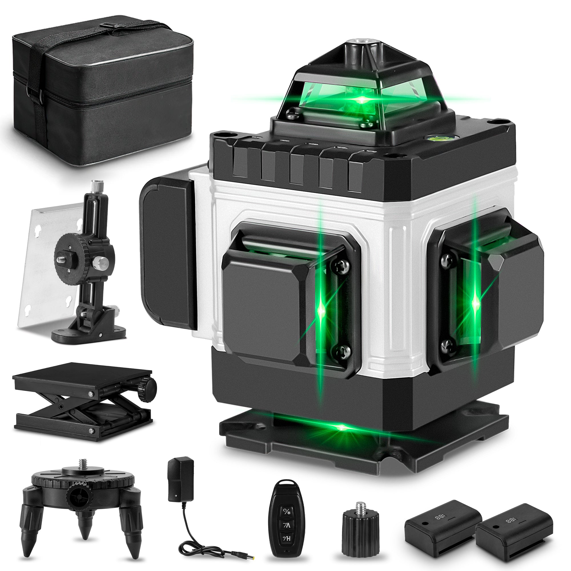 ONEVAN Home Improvement Livello Laser LK-804 Verde 16 Linee 4D 2 Batterie