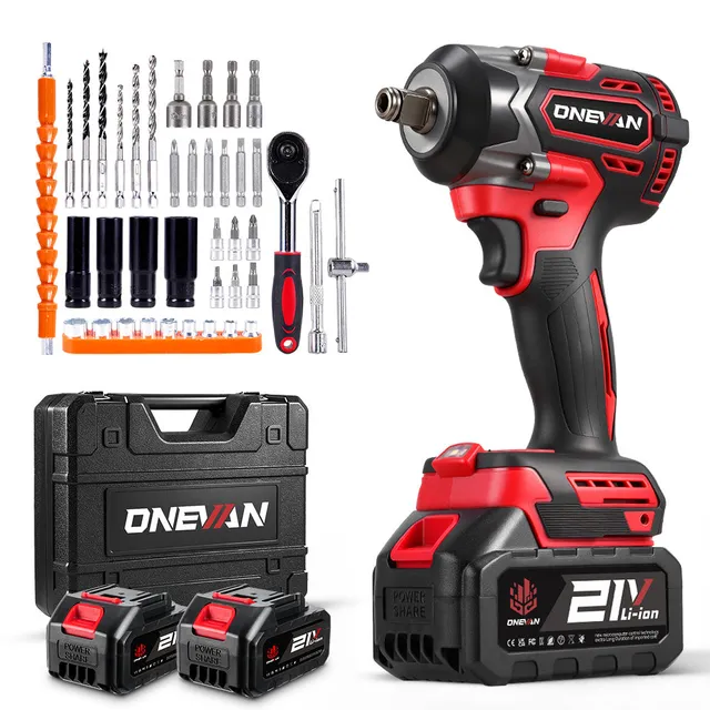 ONEVAN Automotive Tools Chiave a Impulsi 1/2" 500Nm Rossa 18V