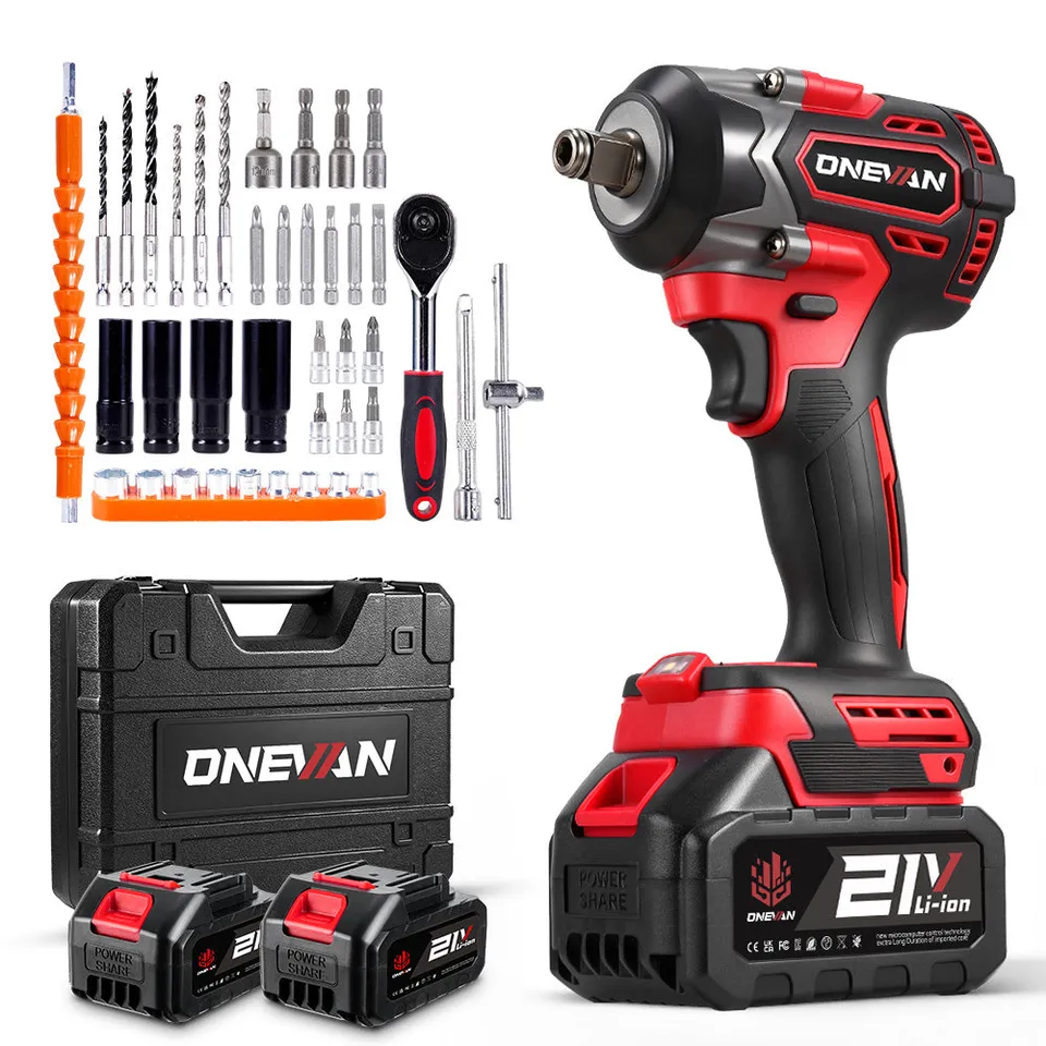 ONEVAN Automotive Tools Chiave a Impulsi 1/2" 500Nm Rossa 18V
