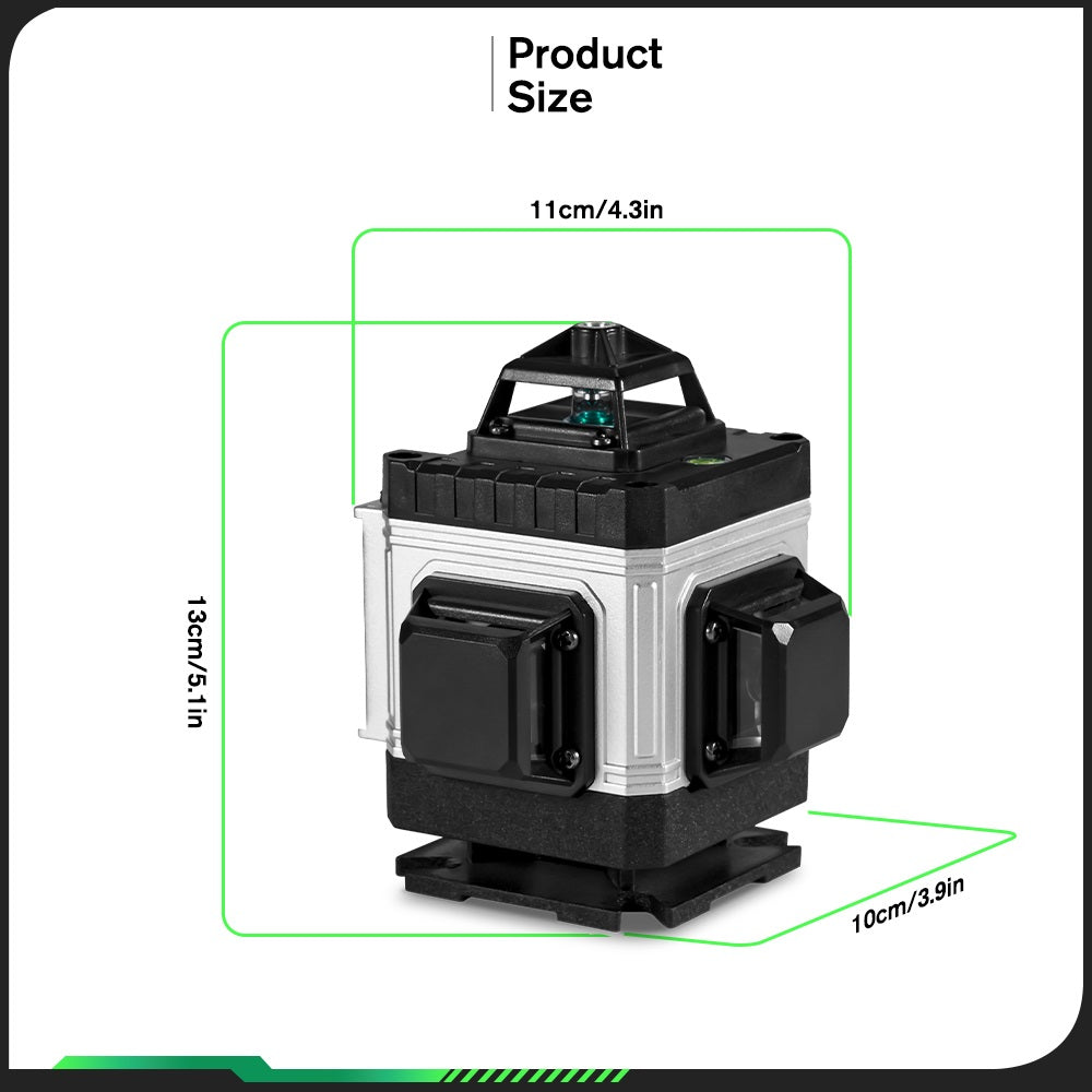 ONEVAN Home Improvement Livello Laser LK-804 Verde 16 Linee 4D 2 Batterie