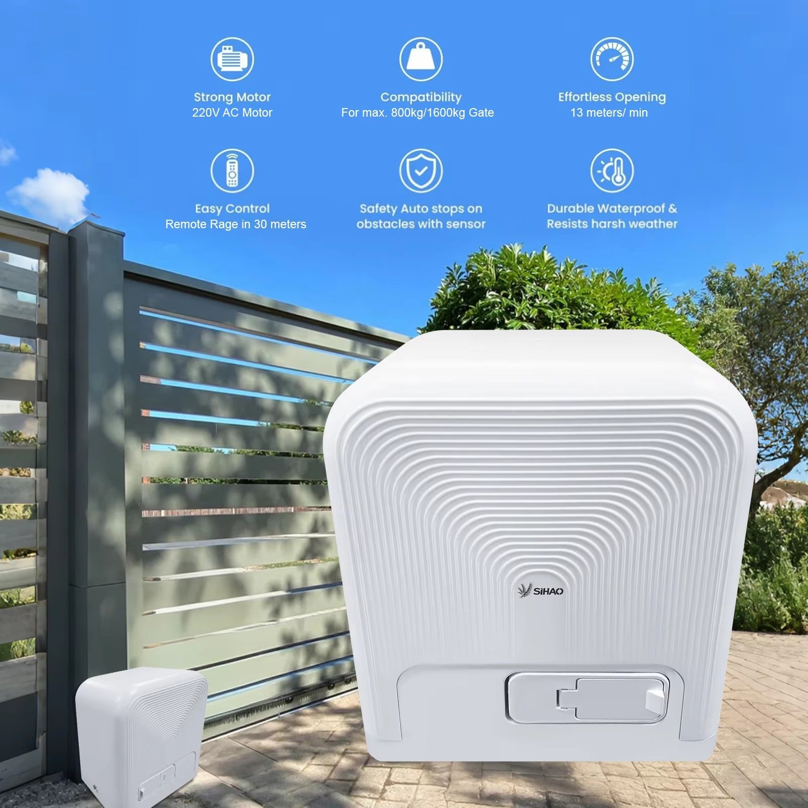 Sihao apricancello scorrevole elettrico 1600kg 220V bianco