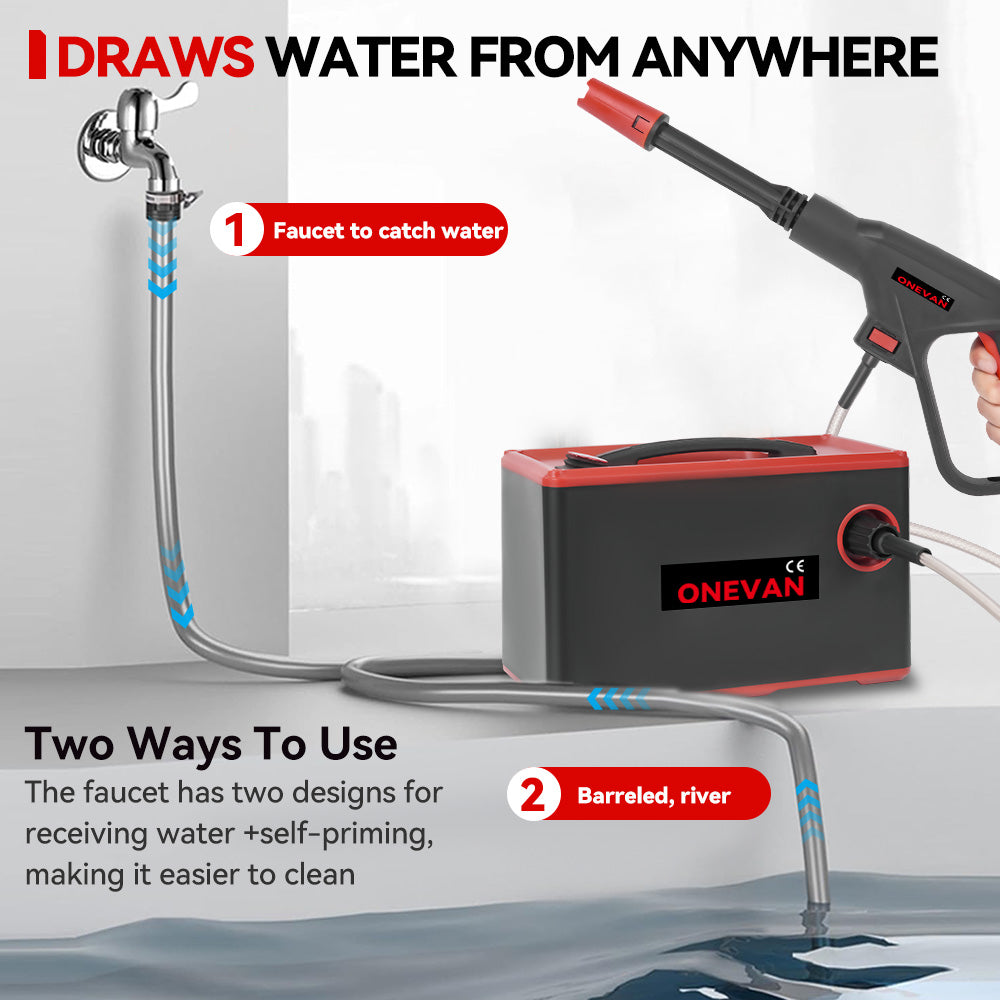 ONEVAN Automotive Tools 22Bar Idropulitrice a Batteria 21V 2 Batterie