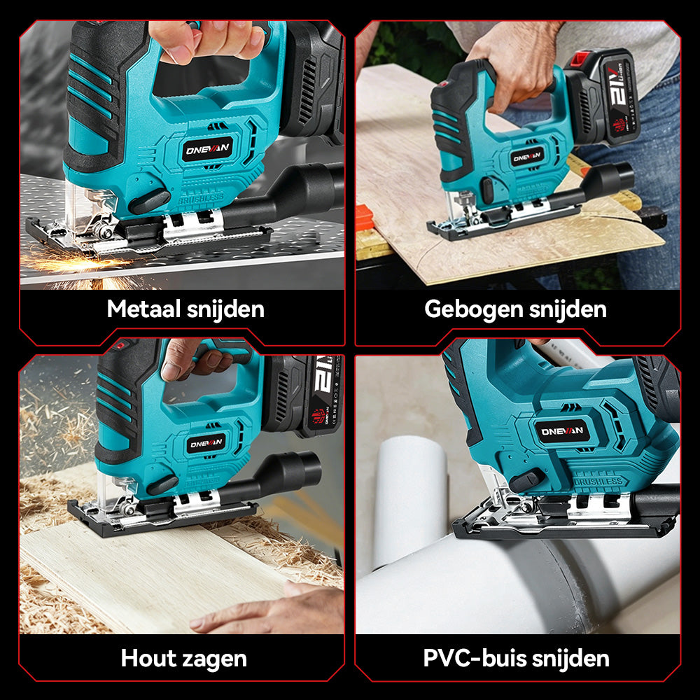 ONEVAN Woodworking Tools seghetto alternativo 135mm 2 batterie EU