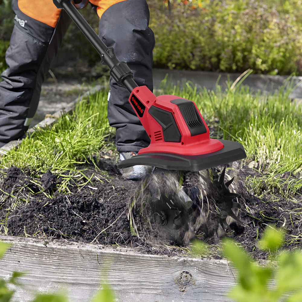 ONEVAN Garden Tools Motozappa a Batteria 21V 17cm 2 Batterie