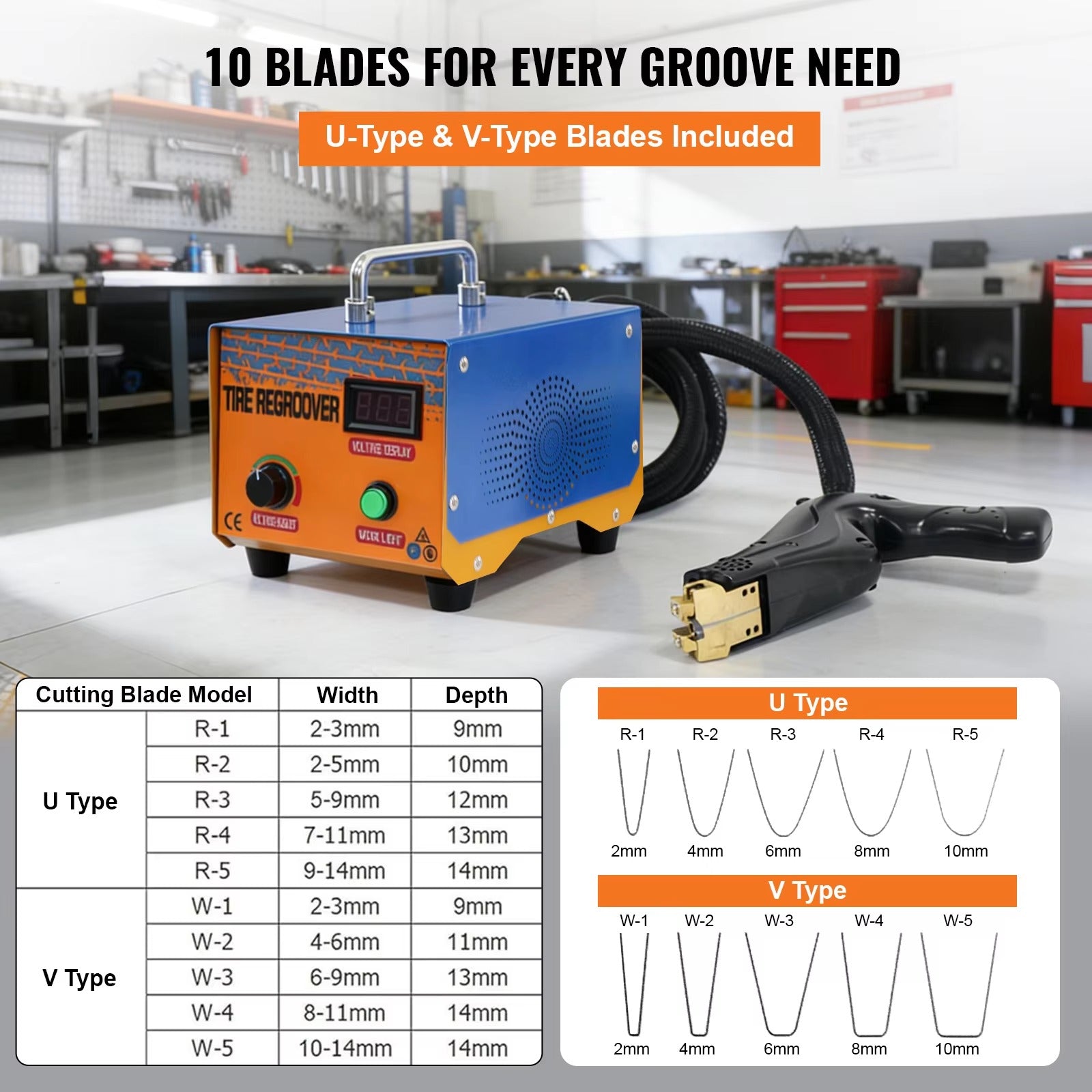 Sihao 1000W rigatrice gomme con display lame U/V angolo retto