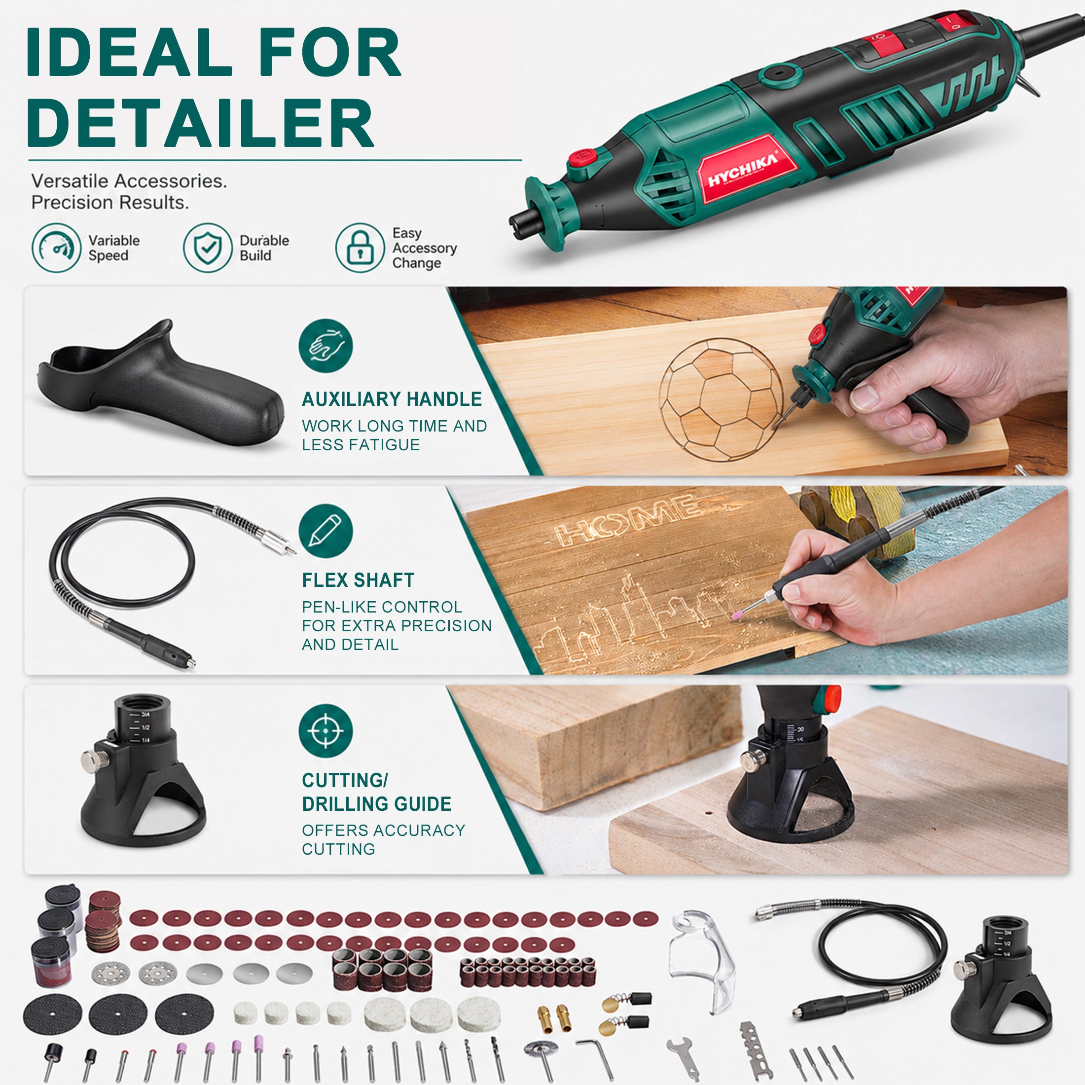 HYCHIKA Utensile Rotativo Multifunzione 179pz 180W