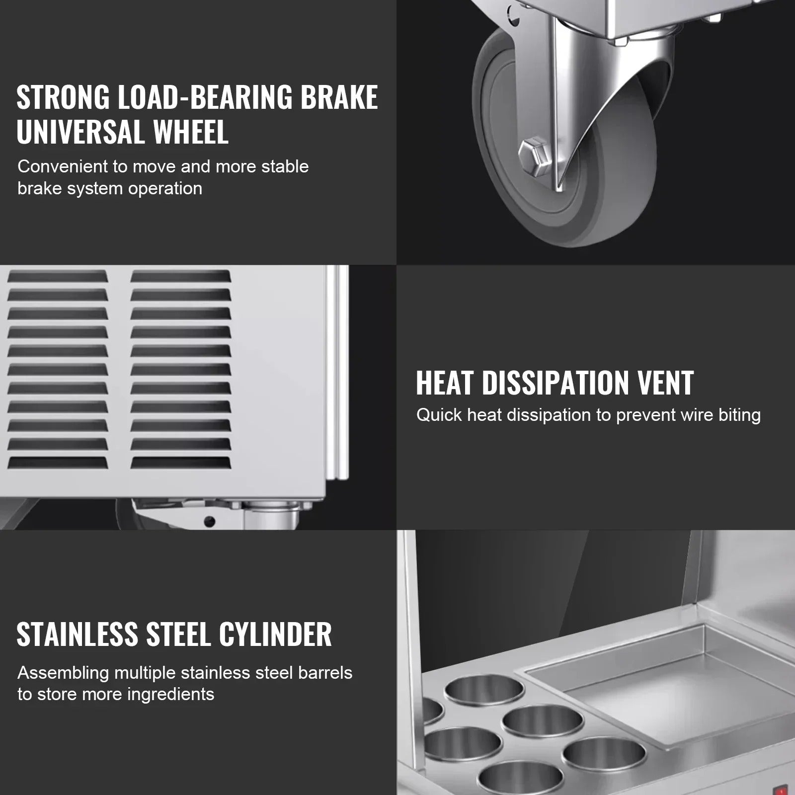 Sihao Ice Cream Maker macchina gelato arrotolato Style A inox