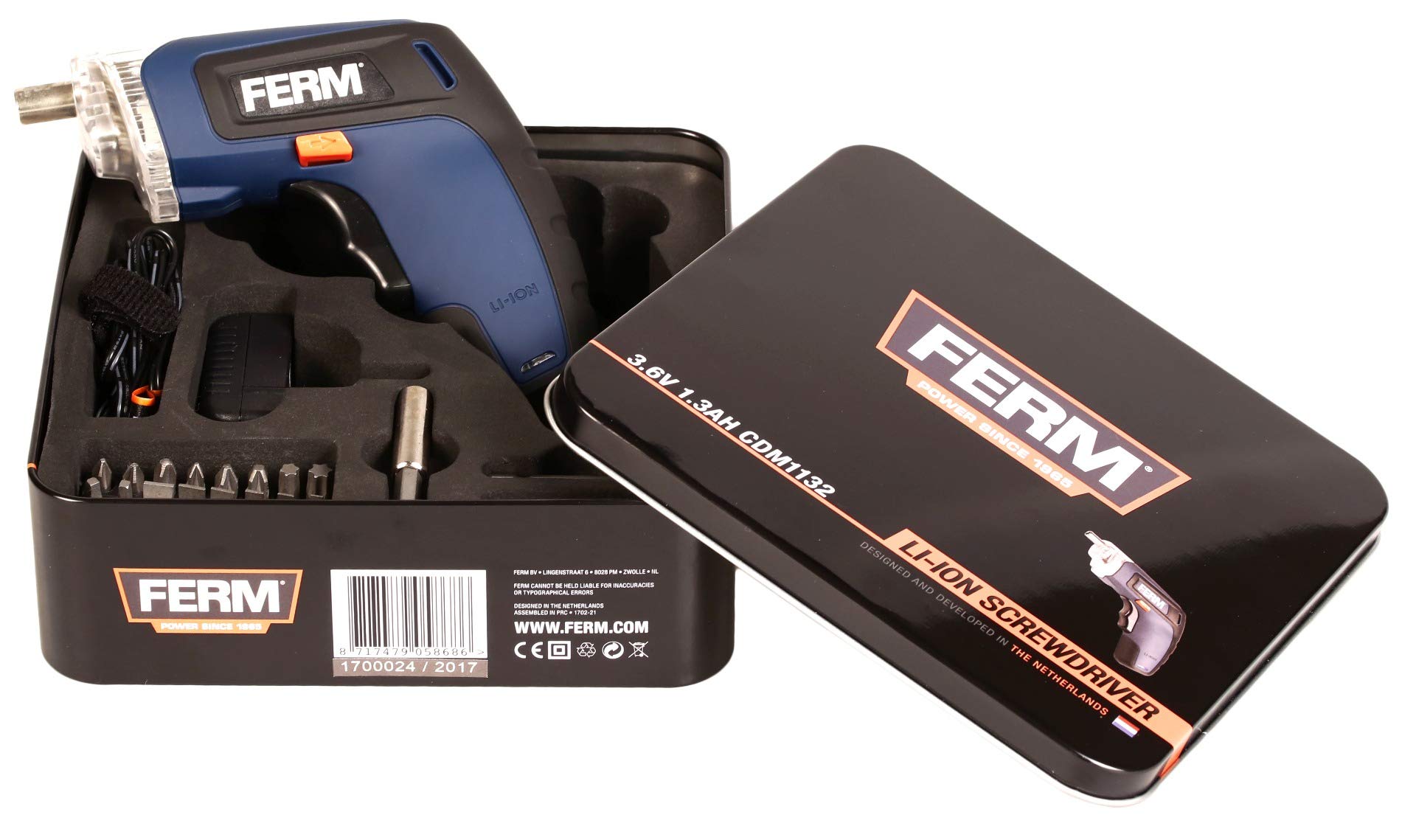 FERM CDM1132 avvitatore batteria 3,6V set 27 pezzi