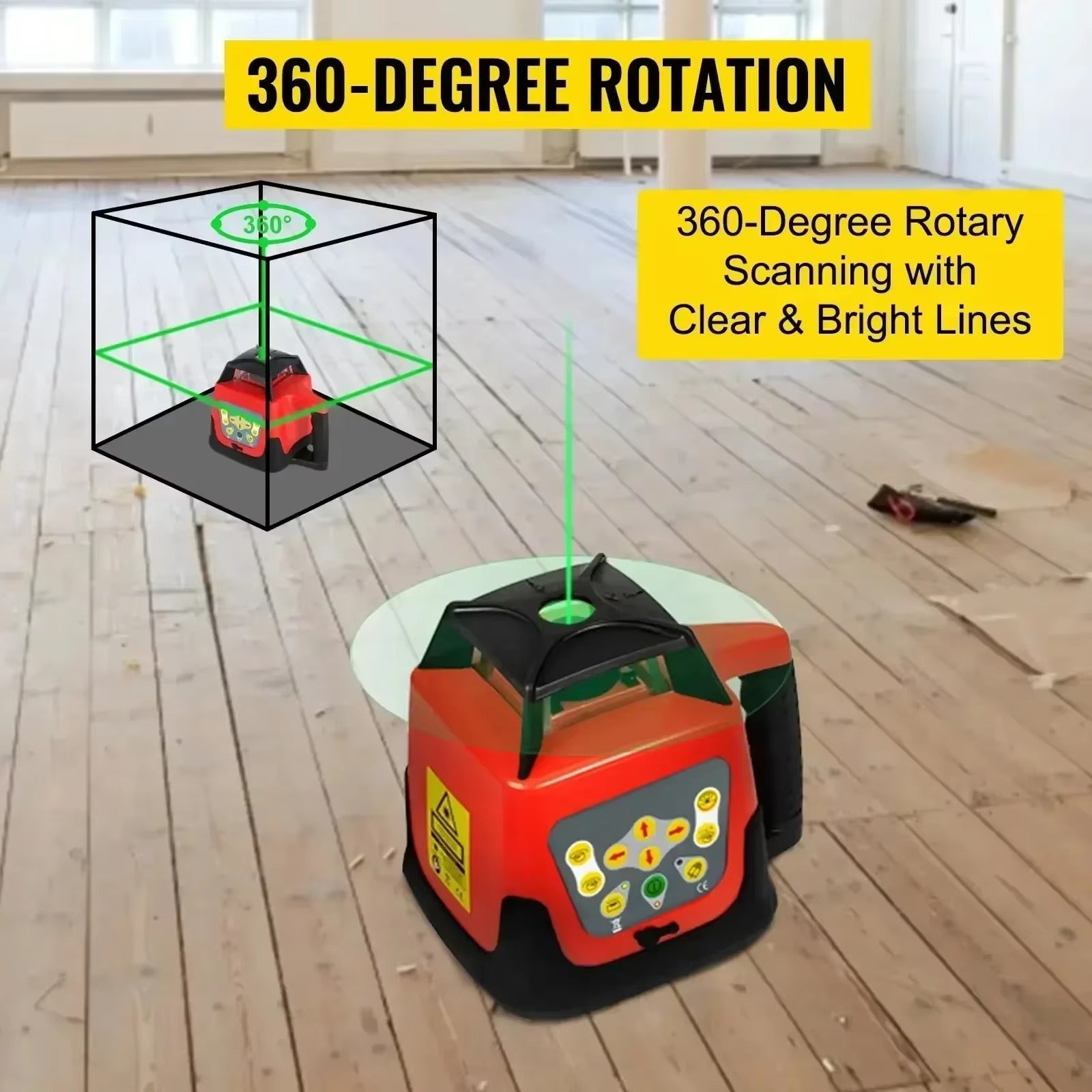 Sihao Surveying livello laser rotante raggio rosso 360° con ricevitore