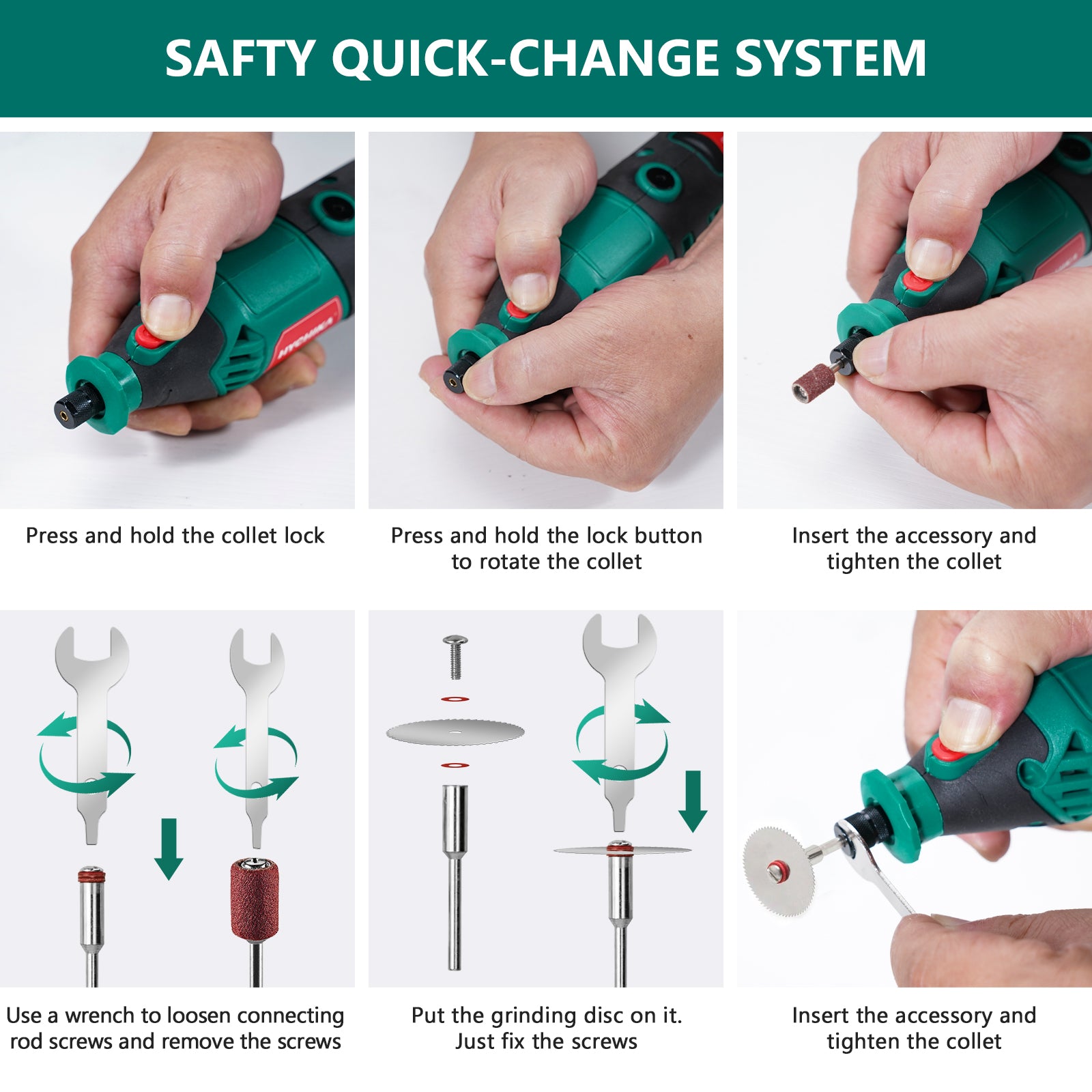 HYCHIKA Utensile Rotativo 180W Kit 173pz