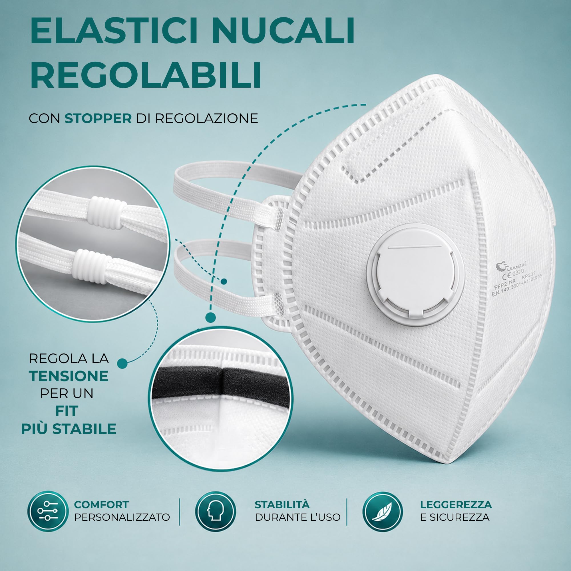 Ventux FFP2 con valvola mascherina monouso 15 pezzi