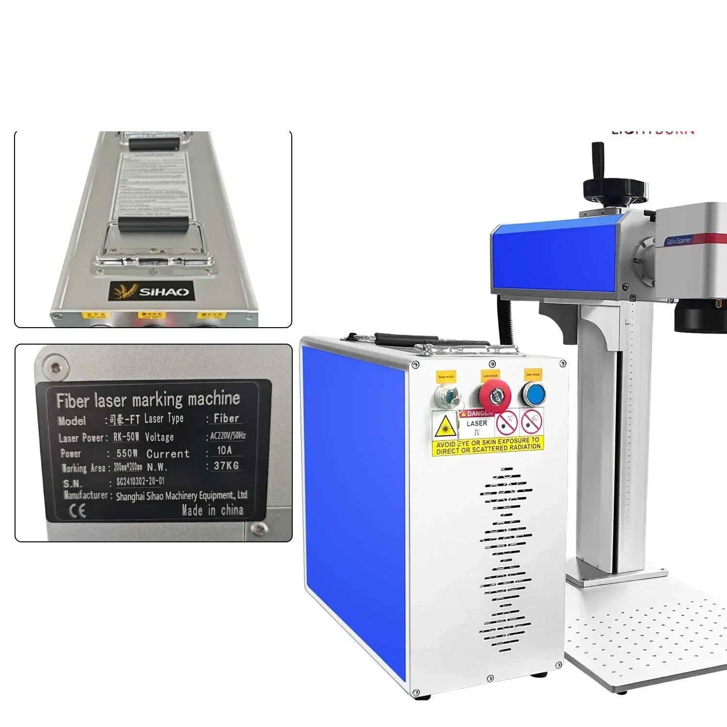 Sihao Laser Marking Machine marcatore laser fibra 20W 150x150 metallo