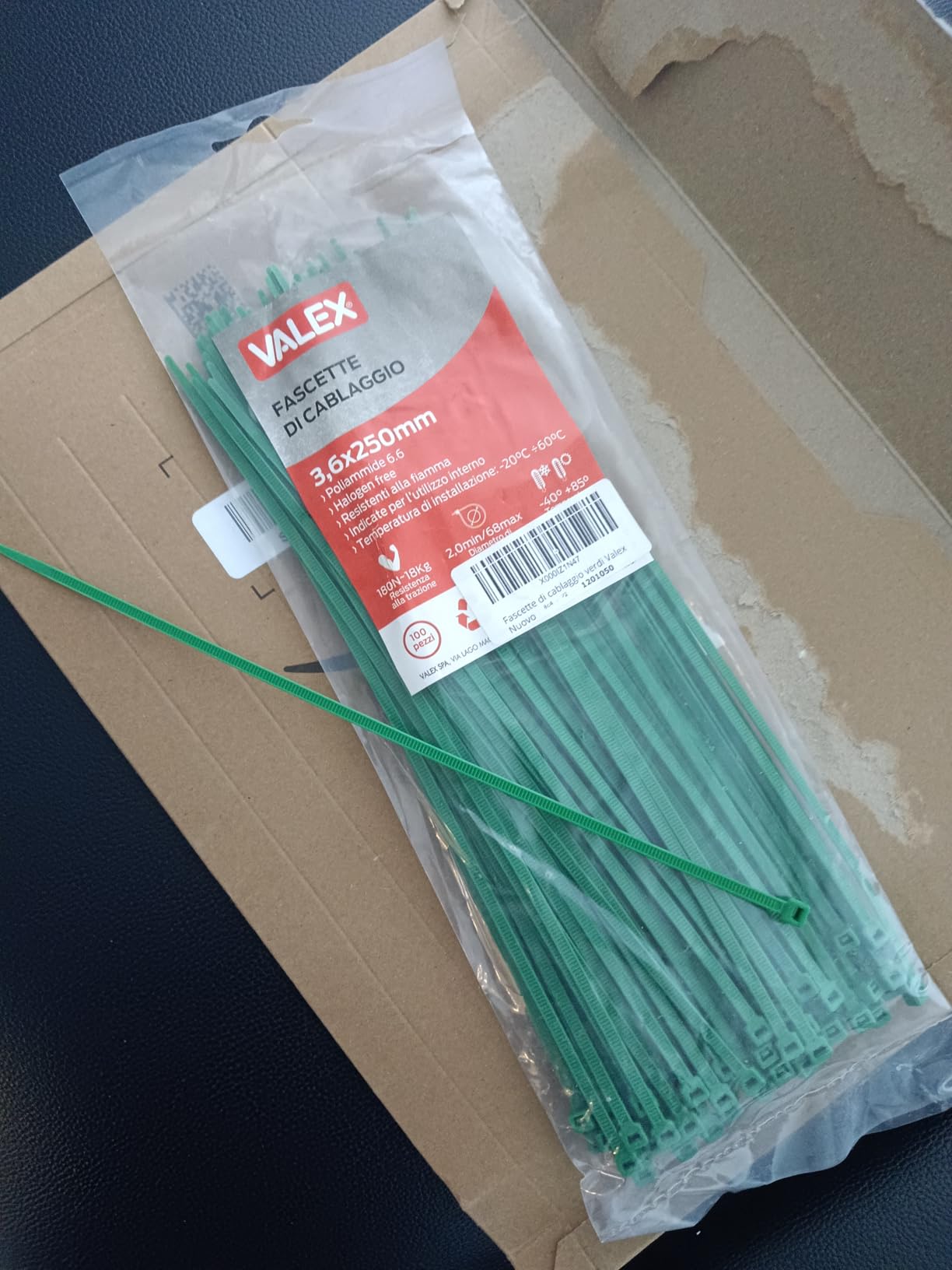 Valex Fascette verdi 200x3,6 mm 100 pezzi poliammide