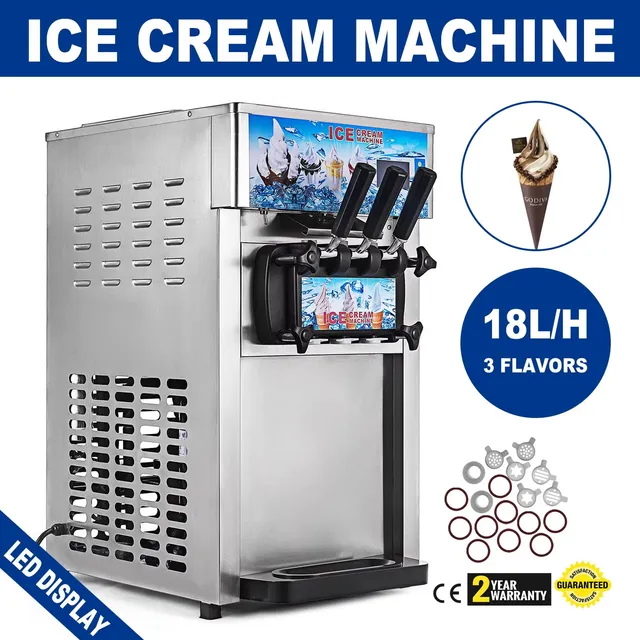 Sihao Ice Cream Maker gelatiera soft 3 gusti 18L/h LCD