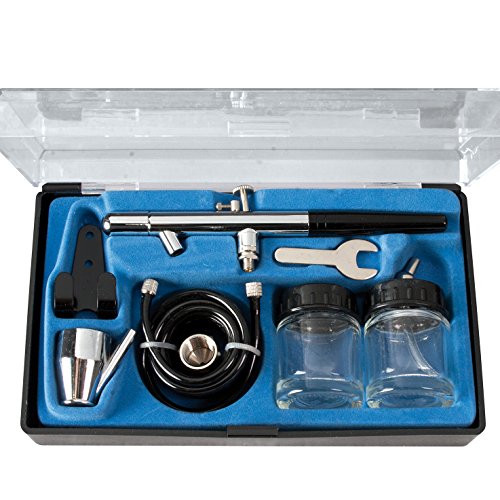 Valex Mini Aerografo Kit aerografo pneumatico 2 serbatoi regolabile