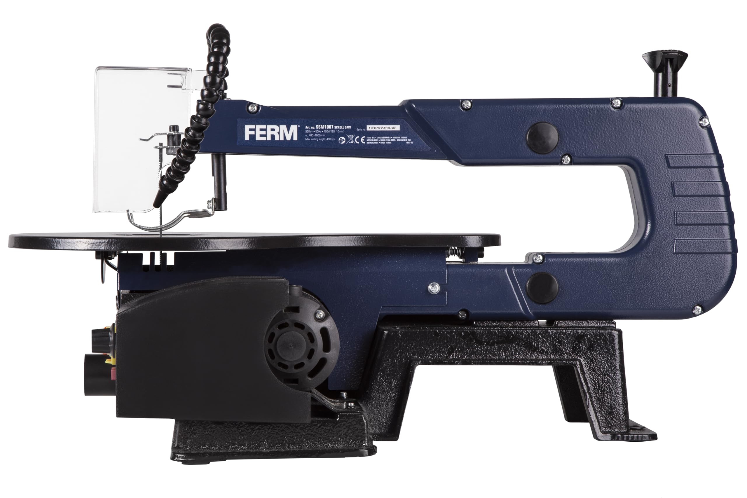Ferm SSM1007 Sega da Traforo 120W con 6 Lame e Pedale