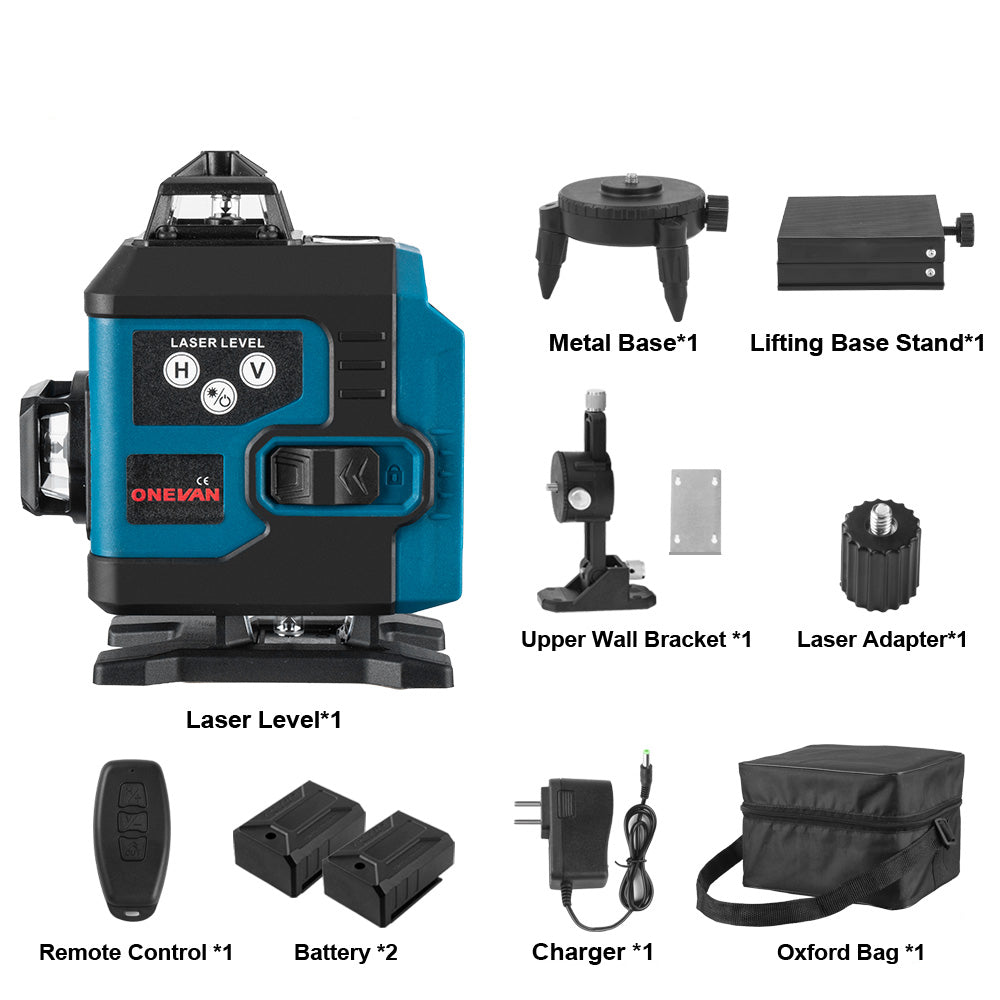 ONEVAN Kit 3pz Pistola Vernice+Livella Laser+Rivettatrice 21V